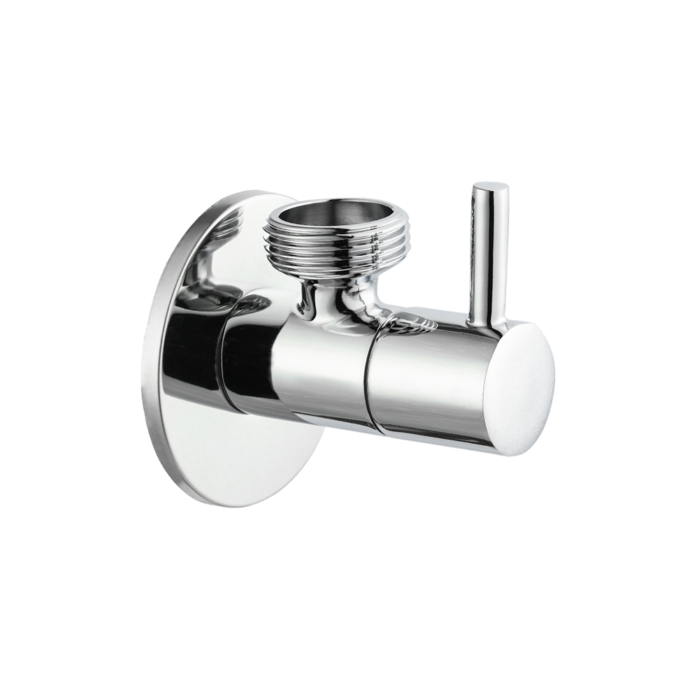 CML2049 Wall mounted brass angle valve for mixer tap, wall connection 1/2 Inch with single lever, 1/2 Inch outflow, chrome